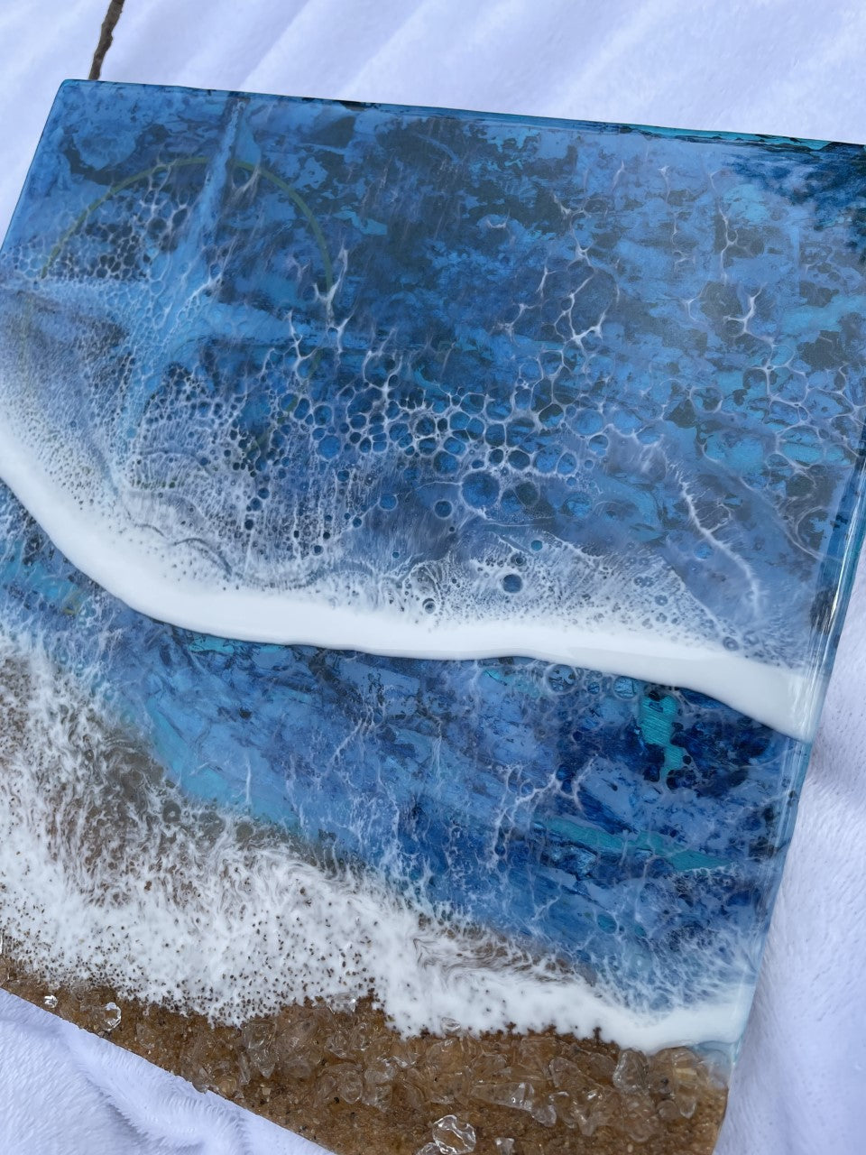 Resin Ocean seascape with compass