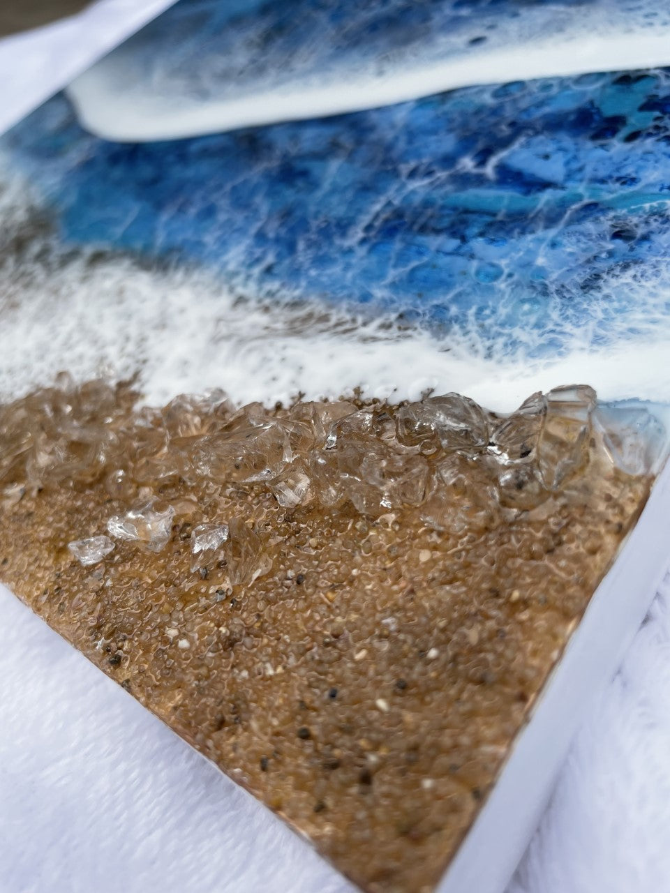 Resin Ocean seascape with compass