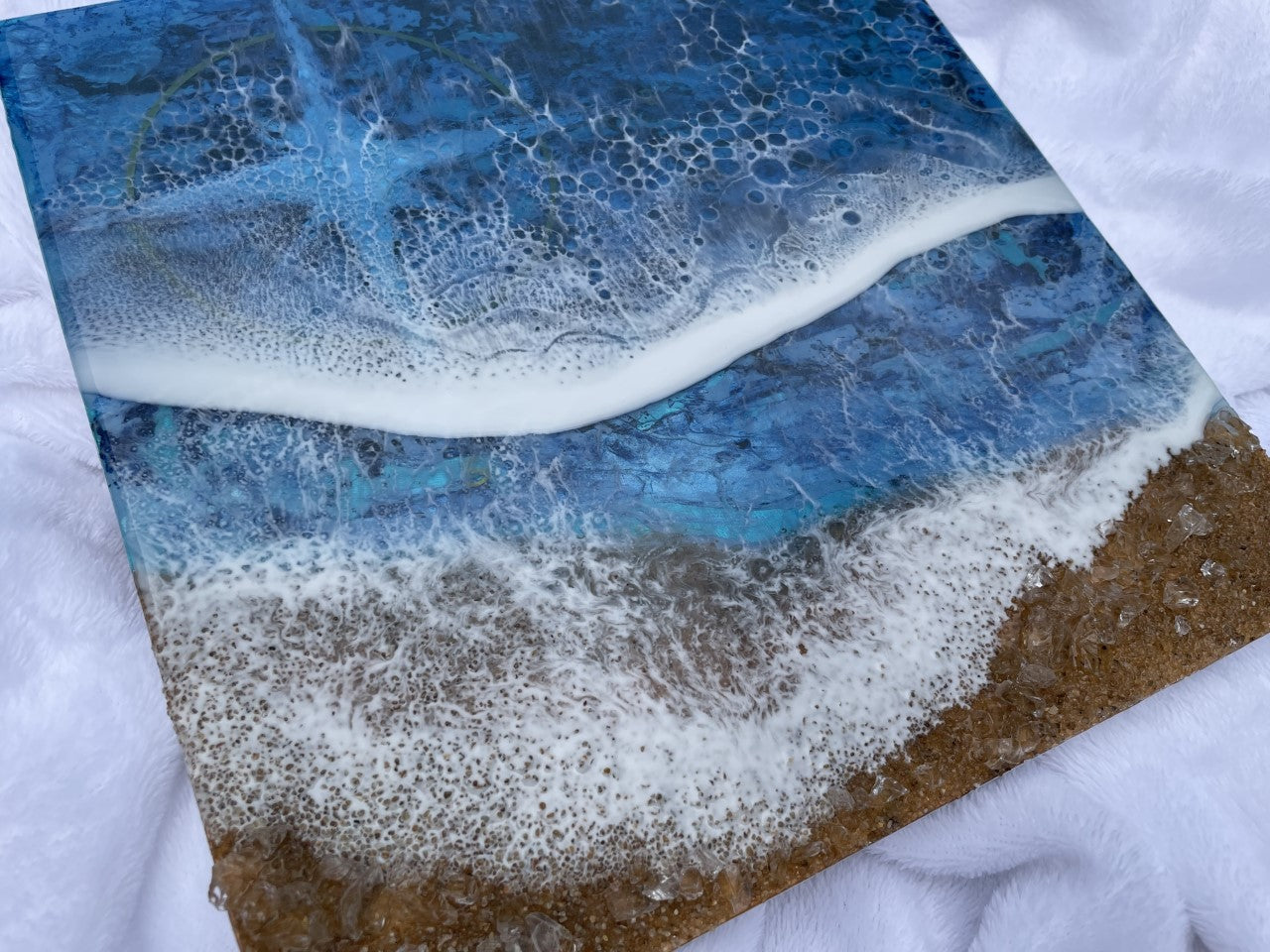 Resin Ocean seascape with compass