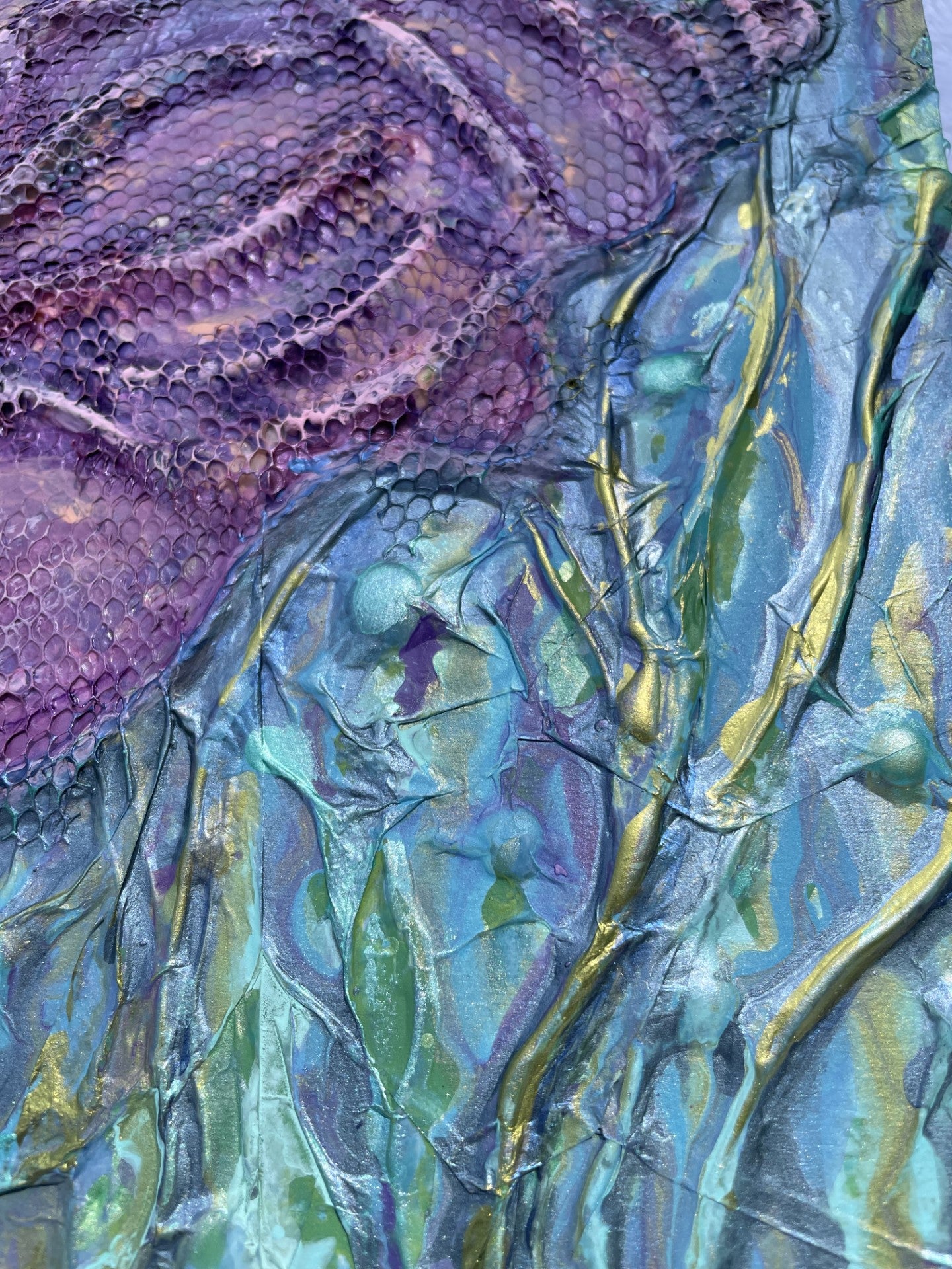 Mixed media coastal seashell wall art