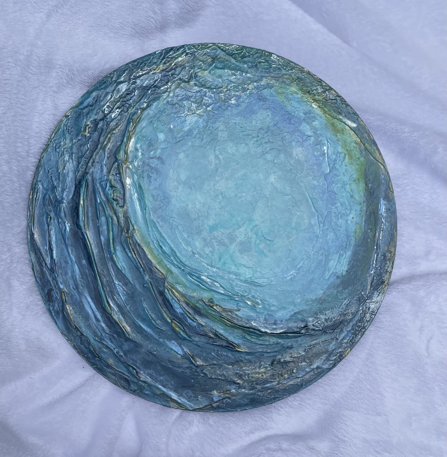 Blue abstract wave wall art