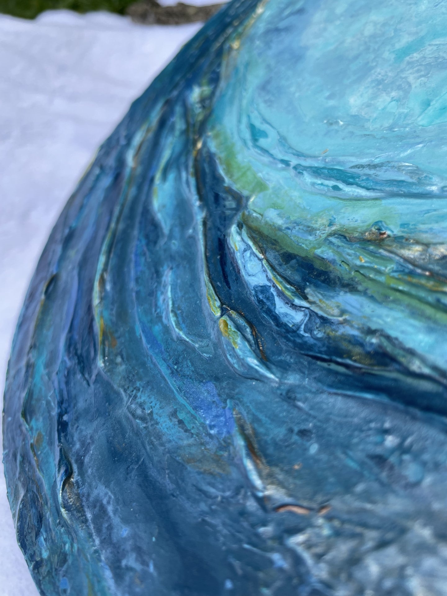 Blue abstract wave wall art