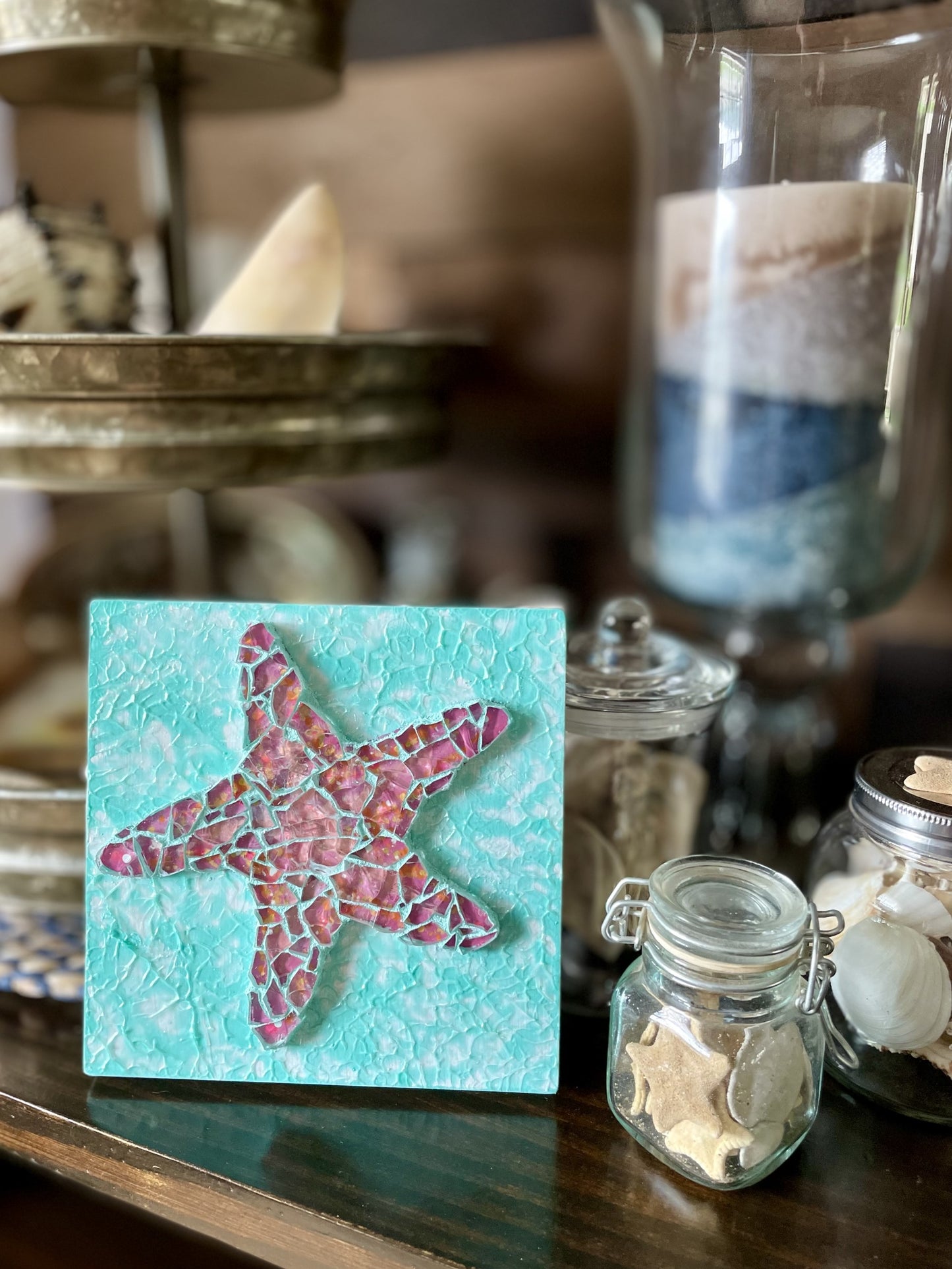 Glass art Sea Star wall decor