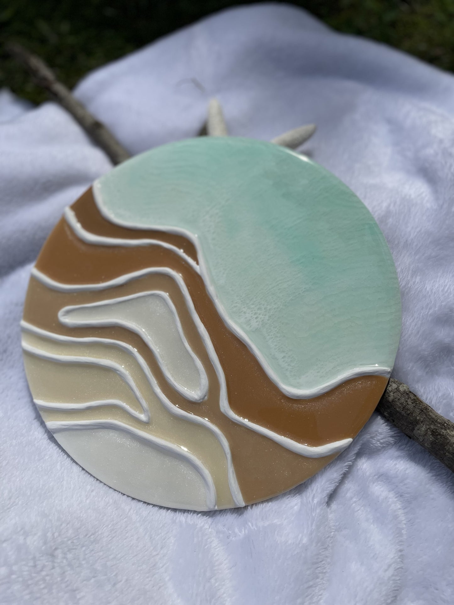 Sea foam water with sandy ripples, Topography/Contemporary wall art/abstract