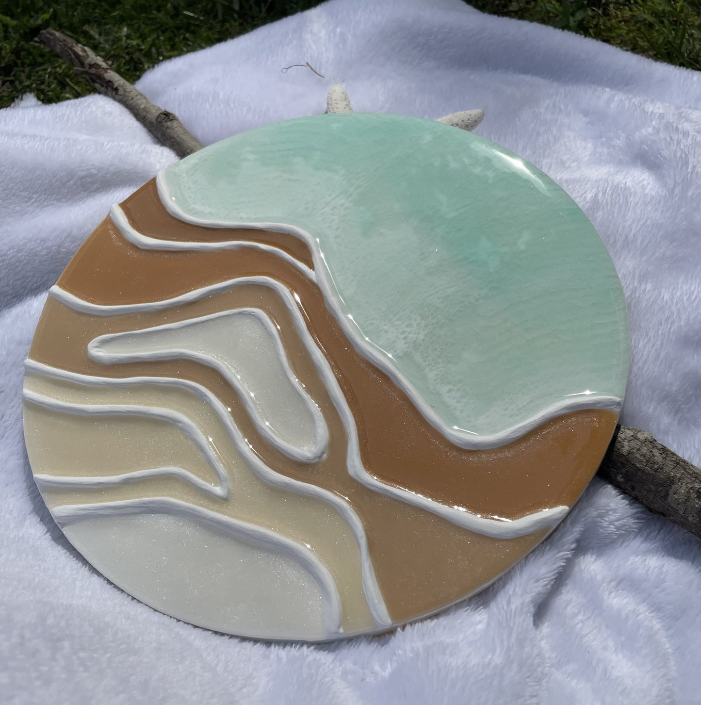 Sea foam water with sandy ripples, Topography/Contemporary wall art/abstract