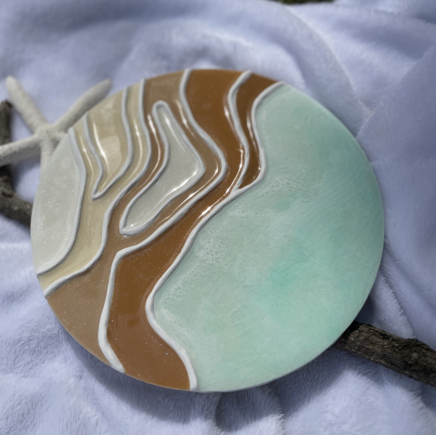 Sea foam water with sandy ripples, Topography/Contemporary wall art/abstract