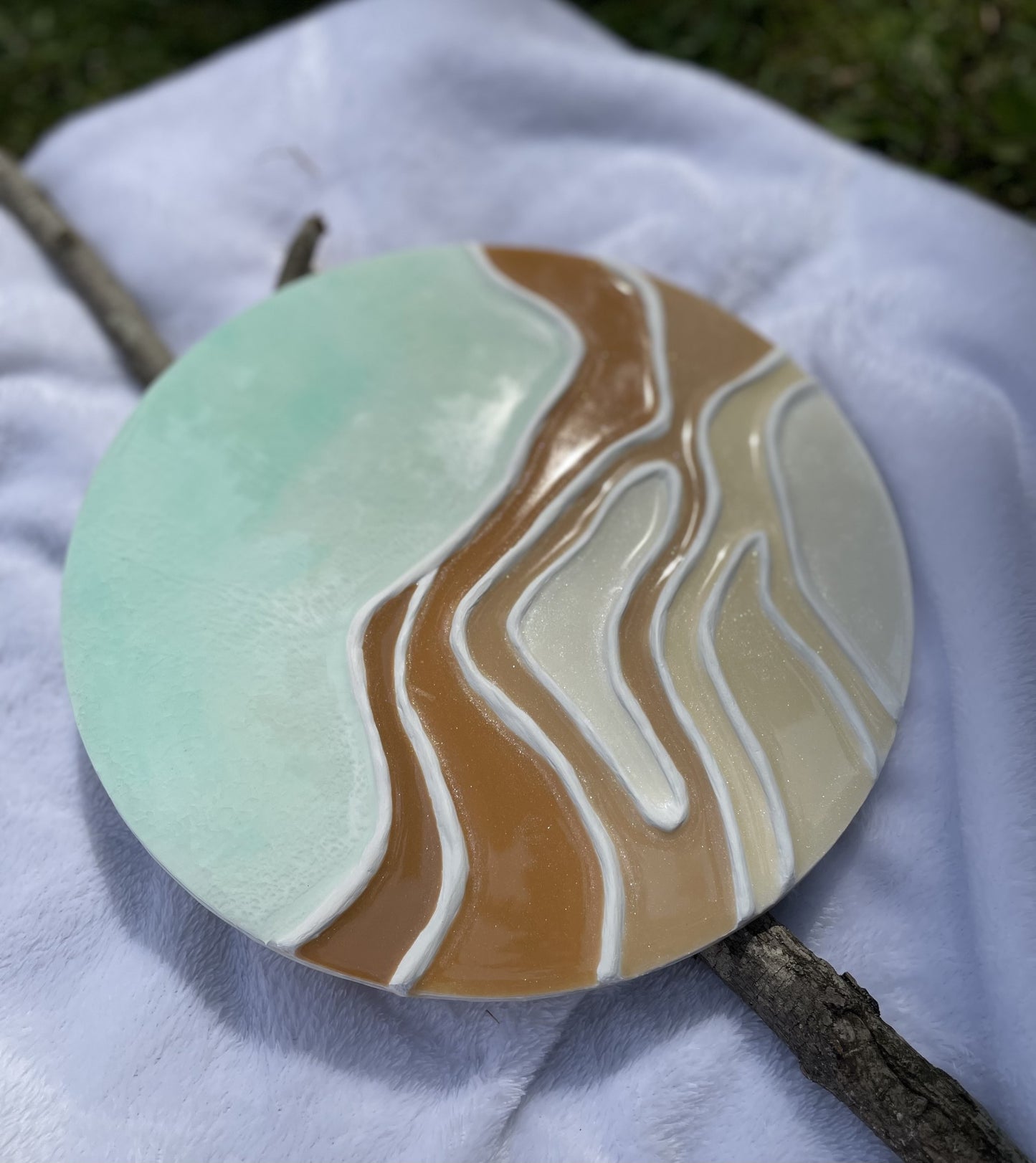 Sea foam water with sandy ripples, Topography/Contemporary wall art/abstract
