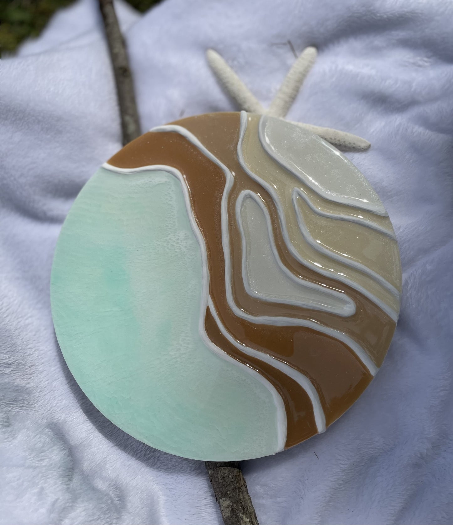 Sea foam water with sandy ripples, Topography/Contemporary wall art/abstract