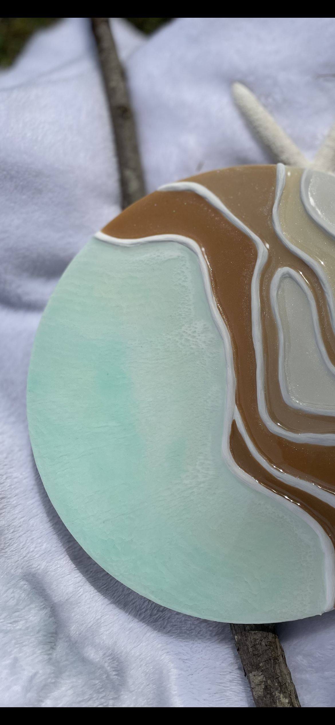 Sea foam water with sandy ripples, Topography/Contemporary wall art/abstract