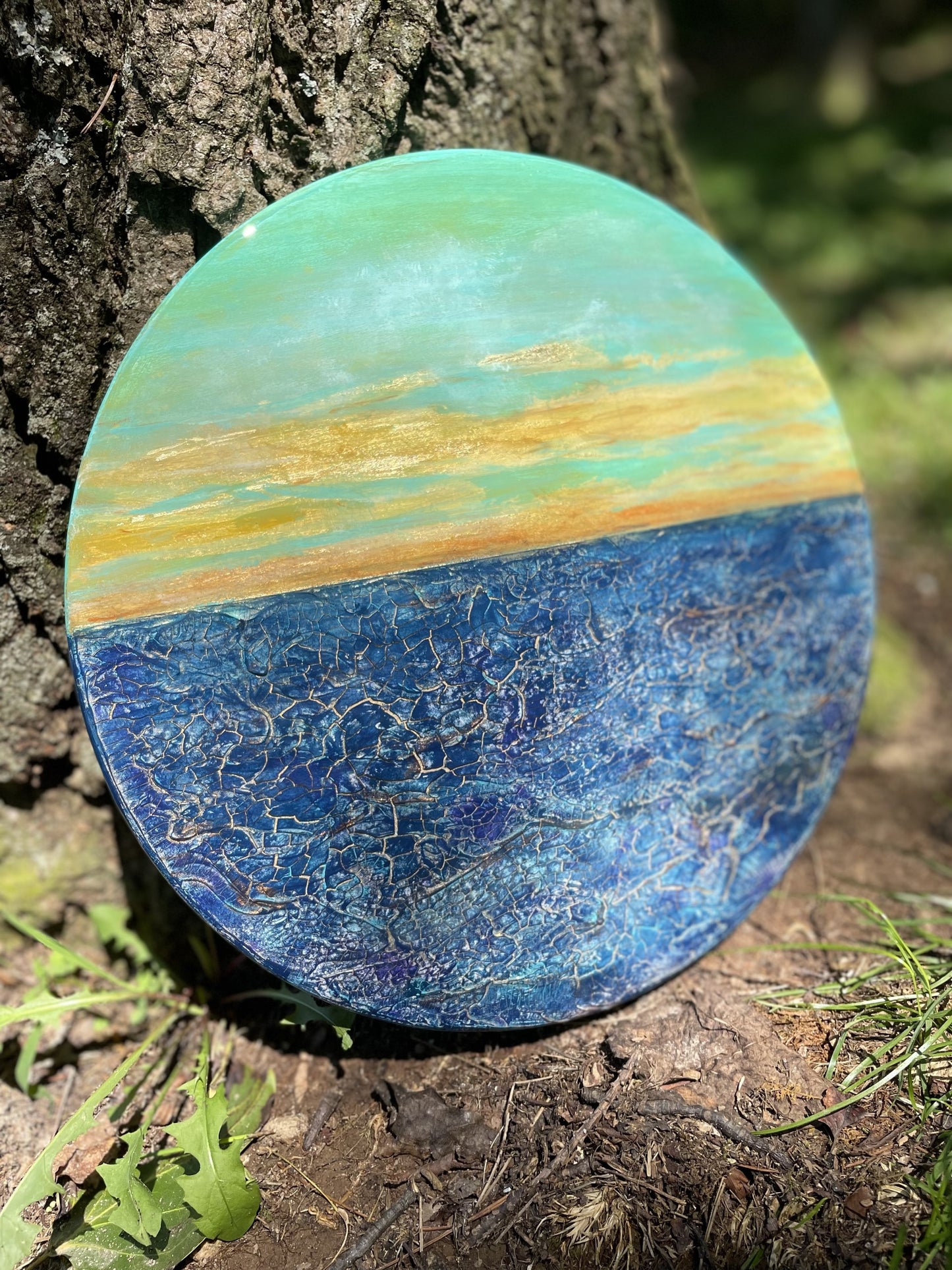 Texture in blue and resin Seascape wall art/ Contemporary/ Abstract