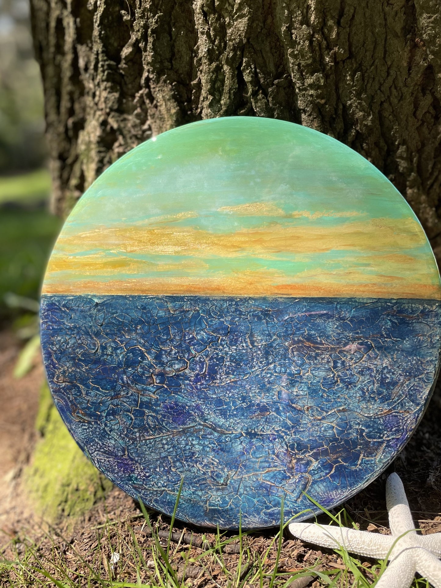 Texture in blue and resin Seascape wall art/ Contemporary/ Abstract