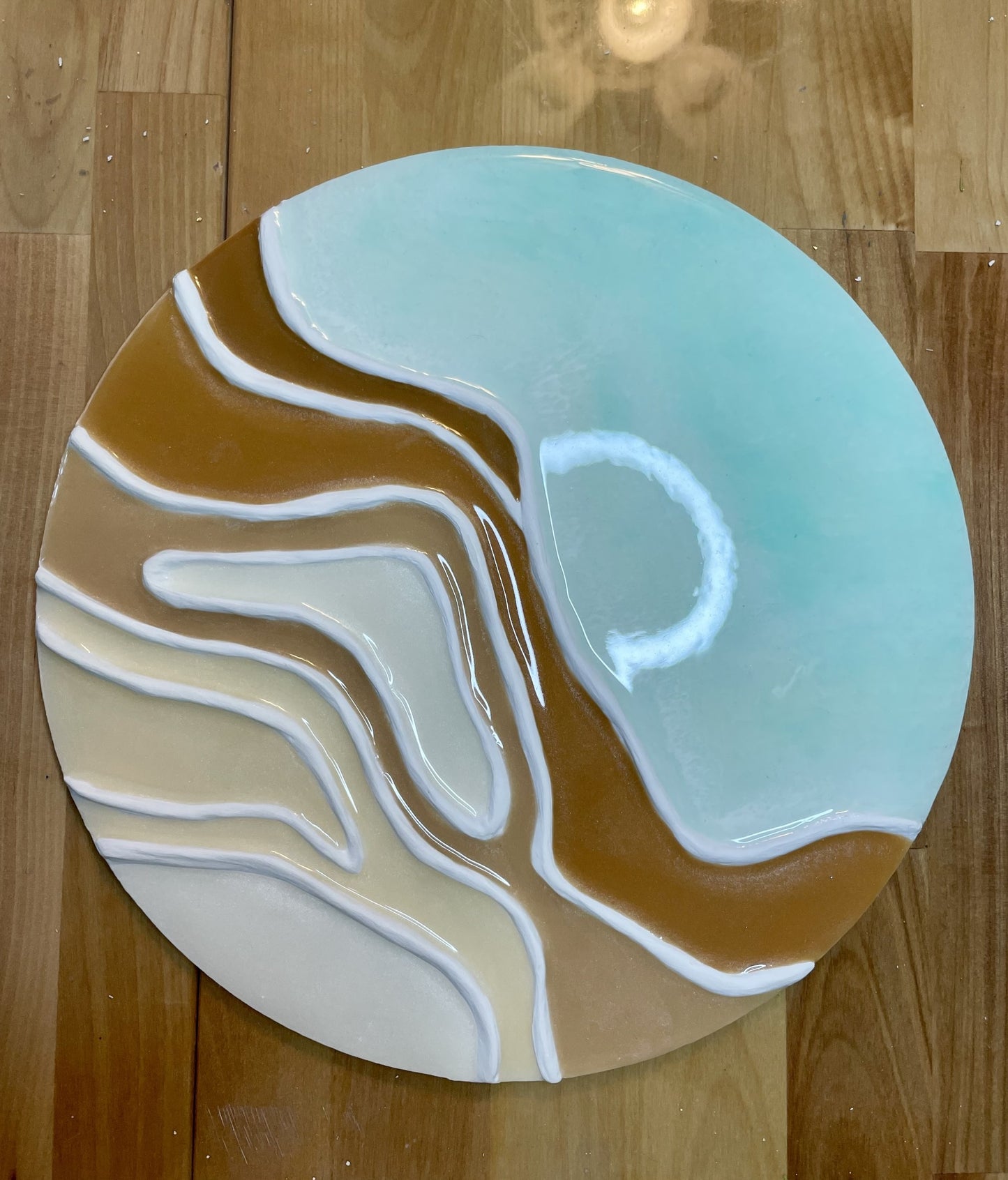 Sea foam water with sandy ripples, Topography/Contemporary wall art/abstract