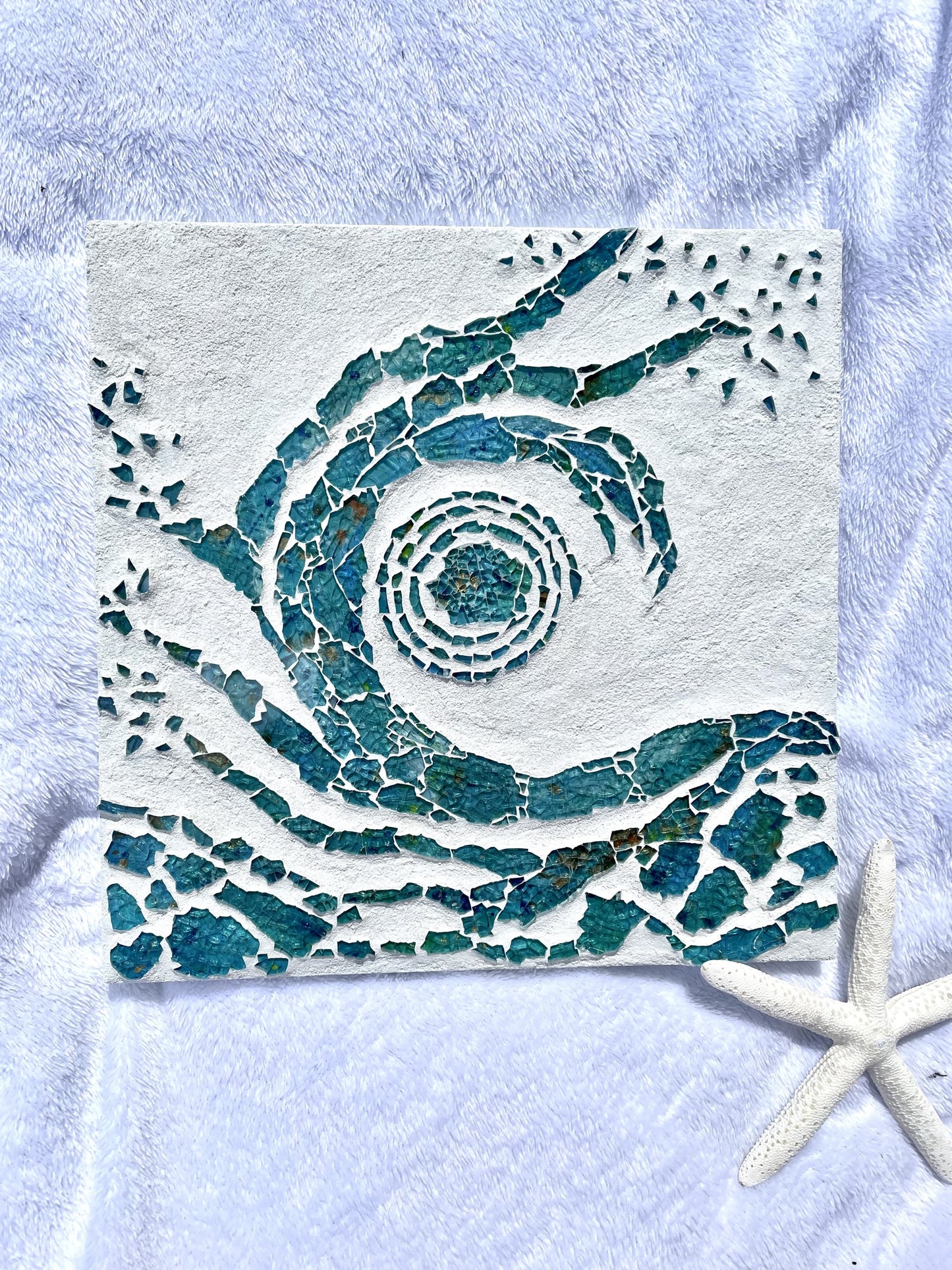 Tempered Glass mosaic/ Contemporary art/ Wave/ Abstract