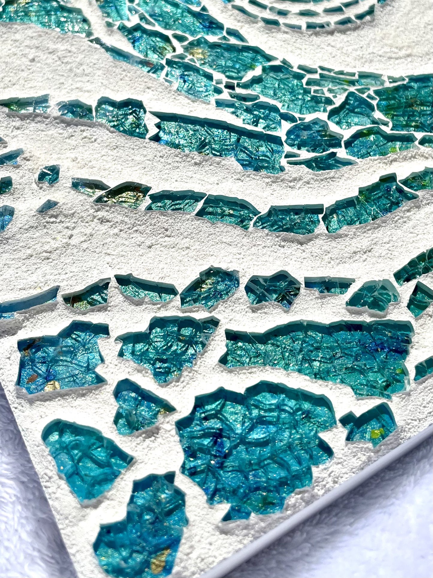 Tempered Glass mosaic/ Contemporary art/ Wave/ Abstract