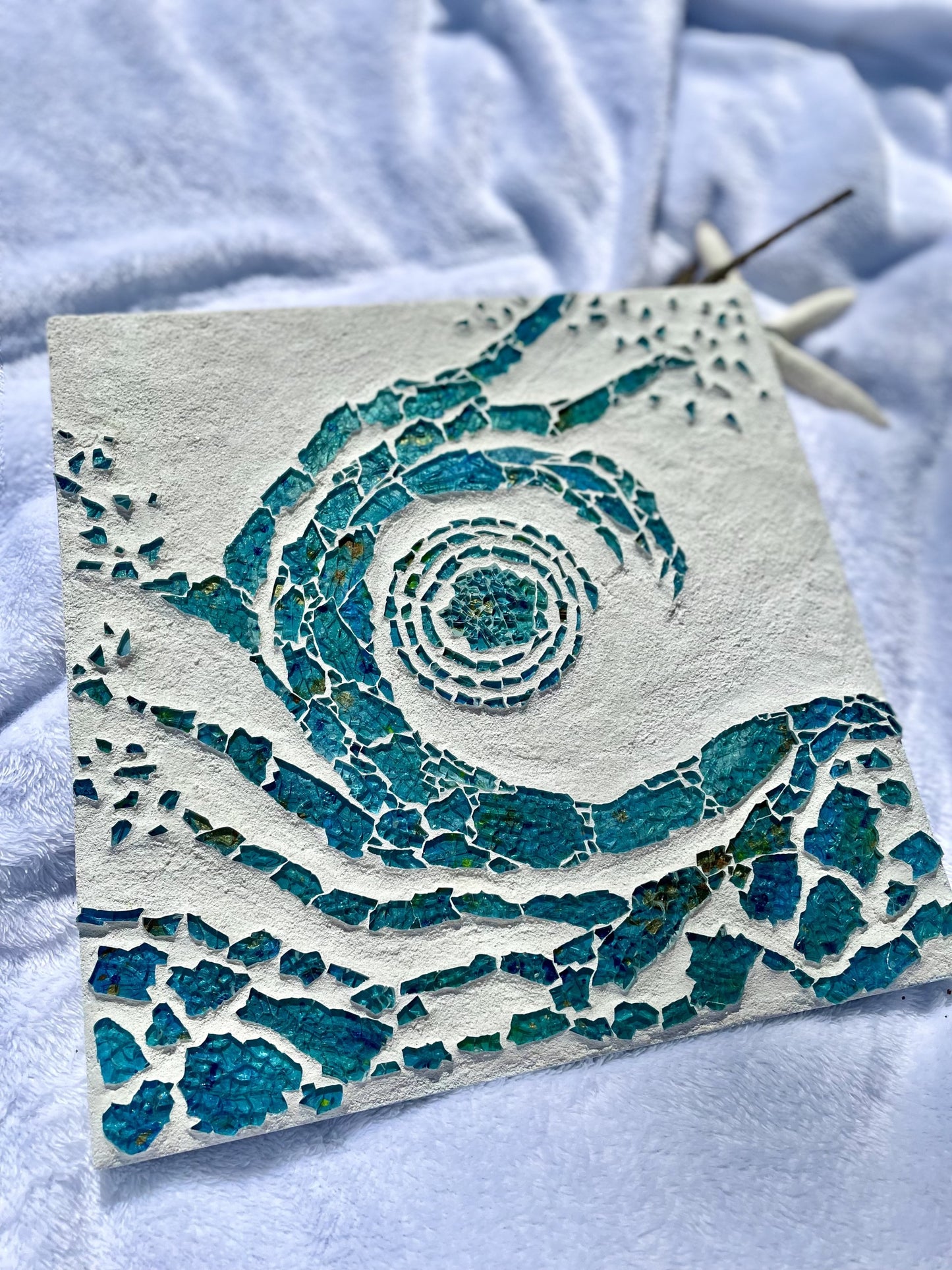Tempered Glass mosaic/ Contemporary art/ Wave/ Abstract