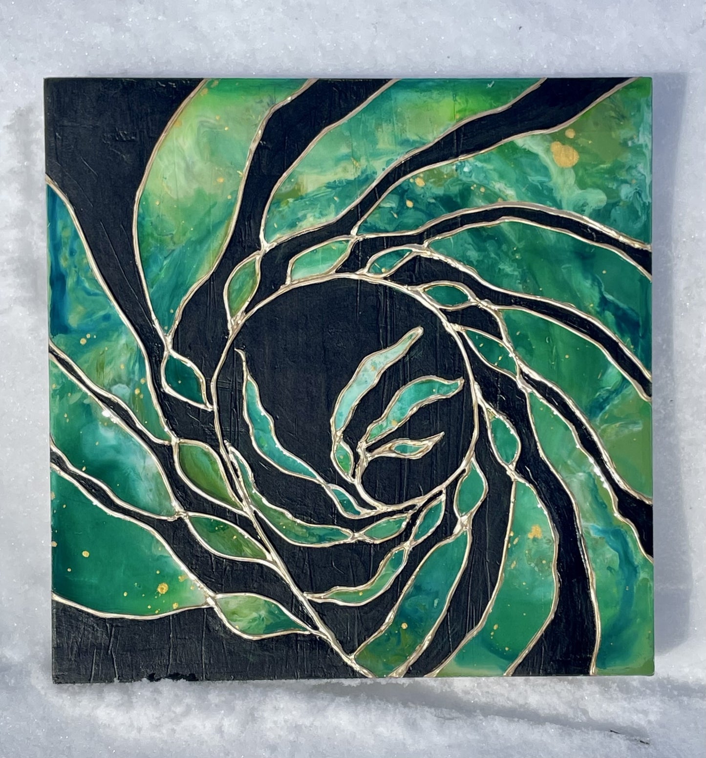 Green and black sea kelp, seascape home decor