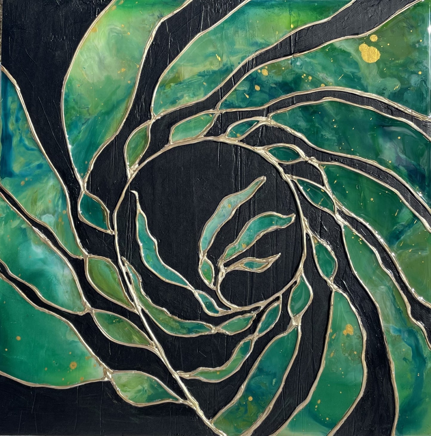 Green and black sea kelp, seascape home decor