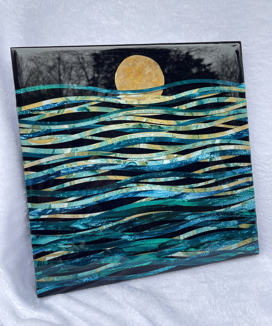Midnight Water Seascape Abstract Art