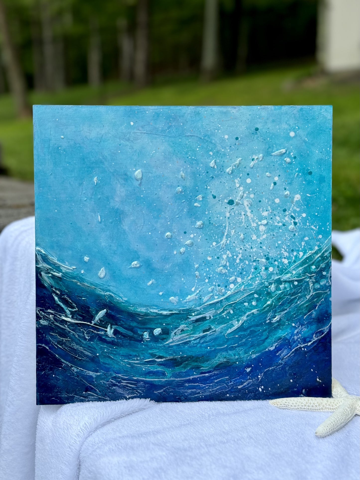Textured Blue Ocean wall art