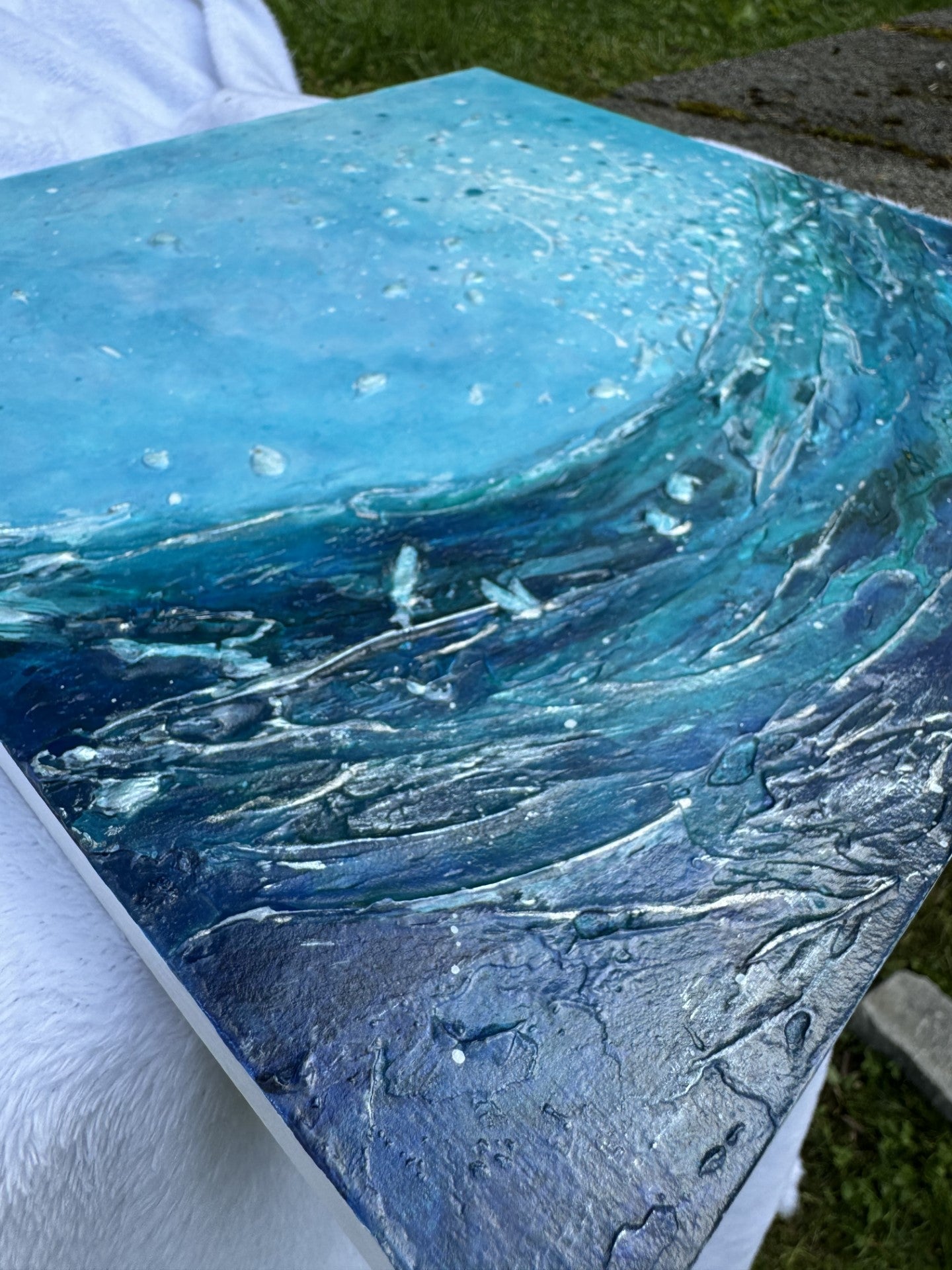 Textured Blue Ocean wall art