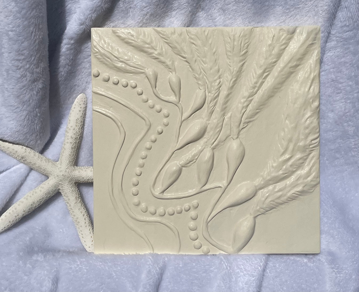 Detailed giant kelp texture art sculpture neutral off white