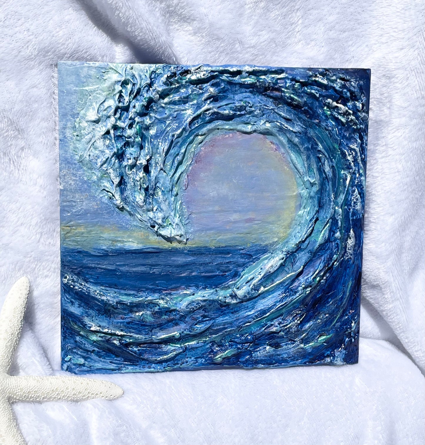 Texture art frothy ocean wave wall hanging/3D art