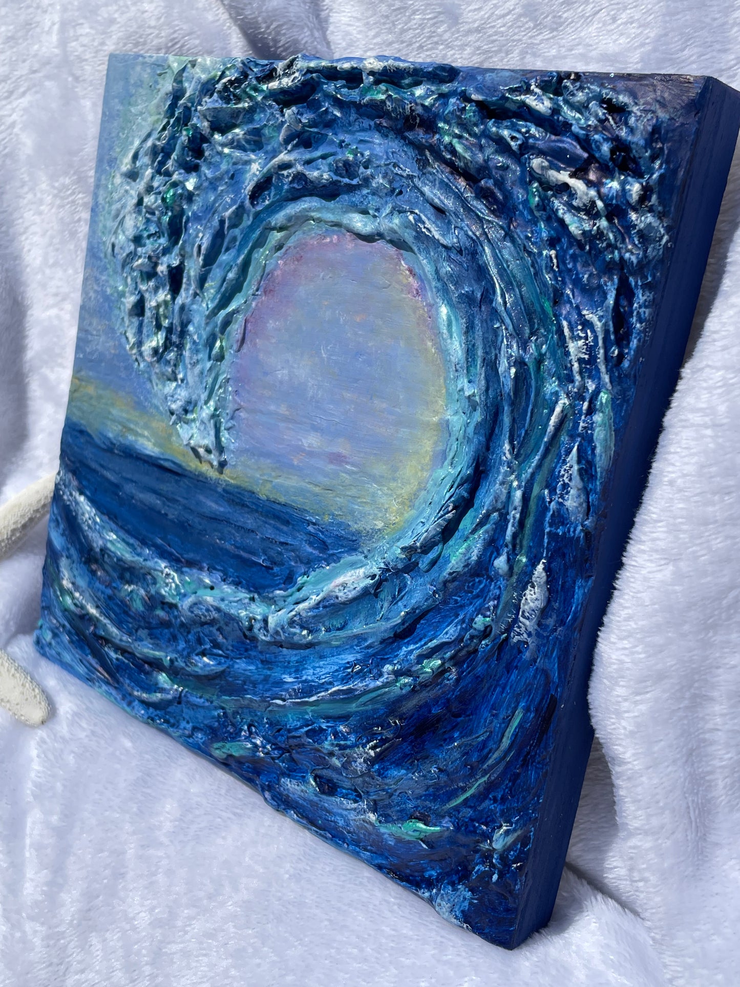Texture art frothy ocean wave wall hanging/3D art