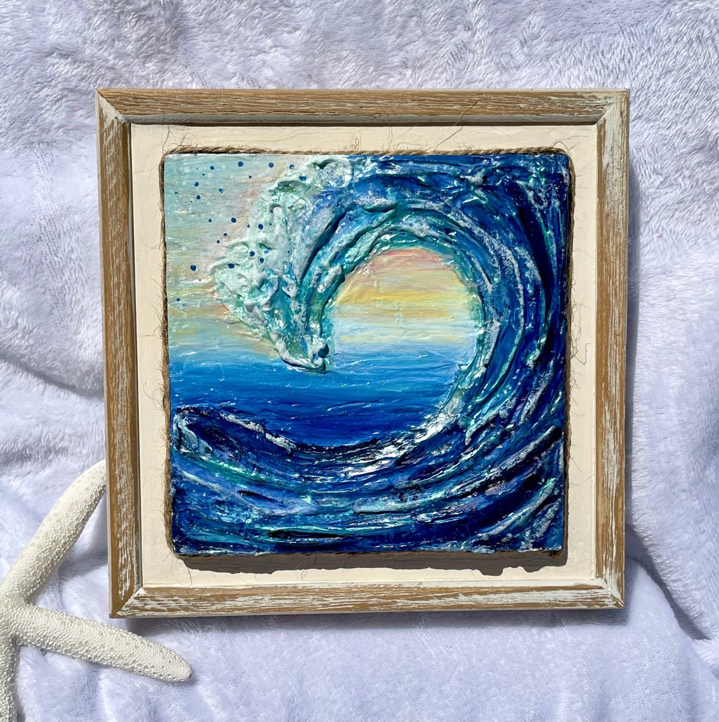 Multi-dimensional, 3D ocean wave wall hanging/texture art