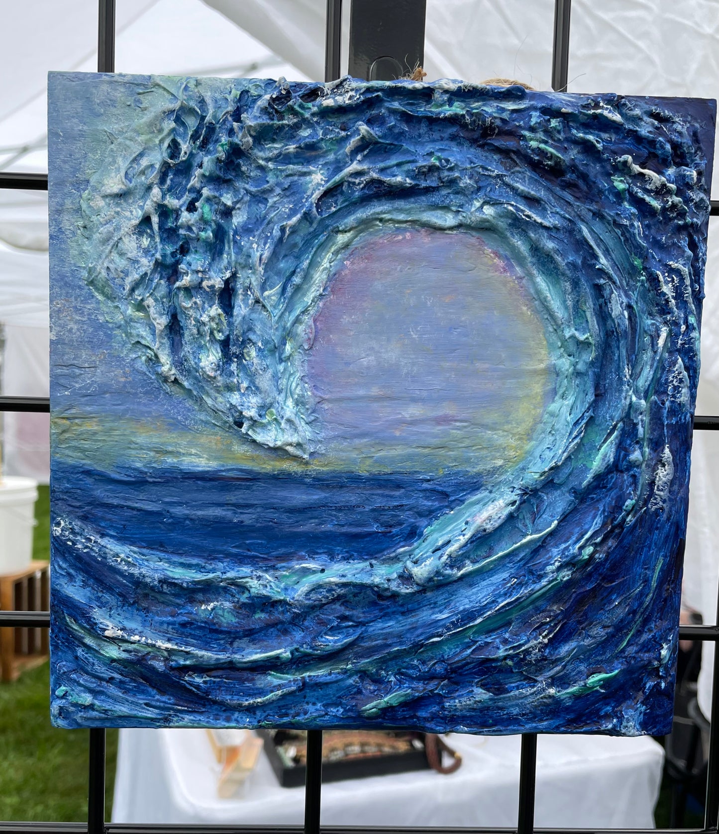 Texture art frothy ocean wave wall hanging/3D art
