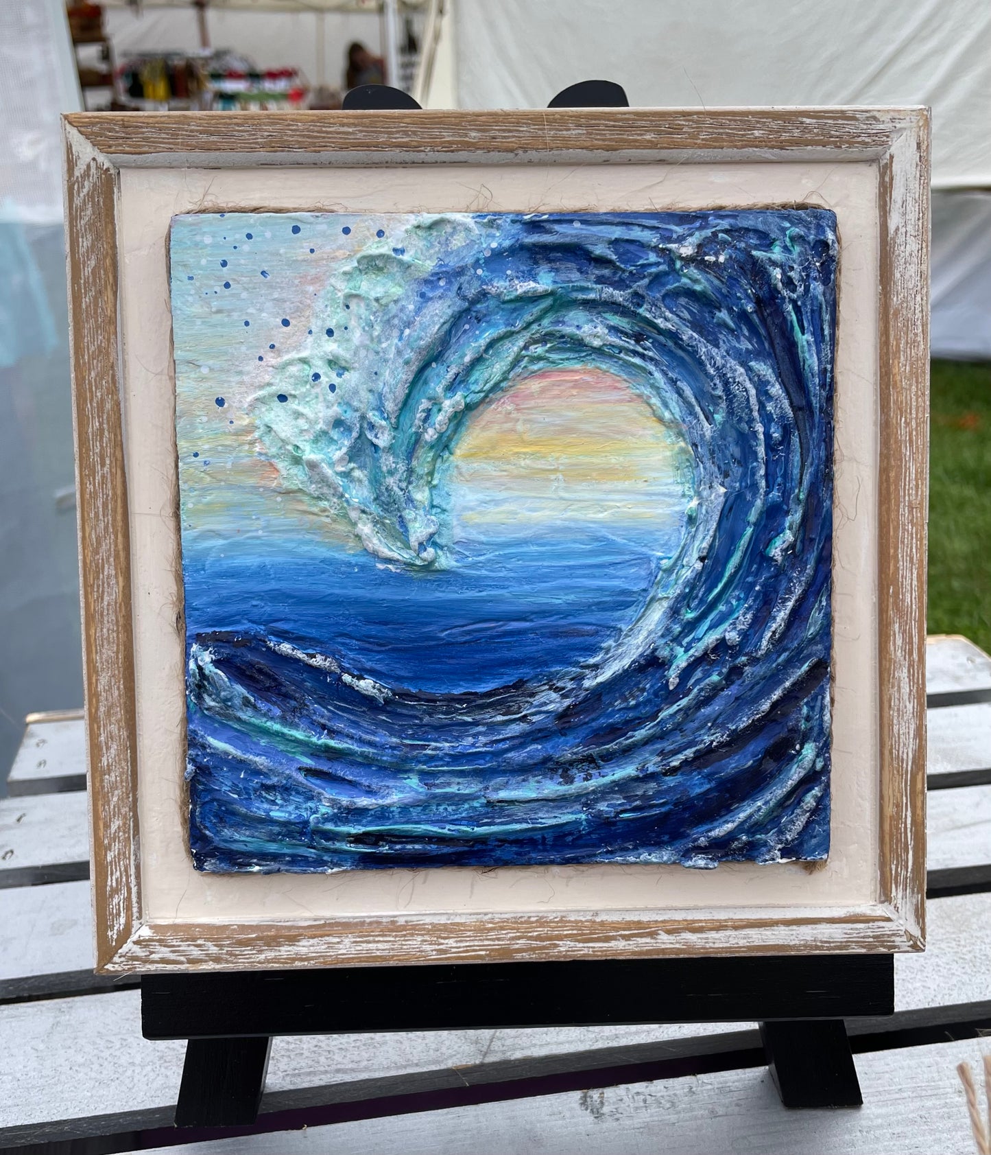 Multi-dimensional, 3D ocean wave wall hanging/texture art