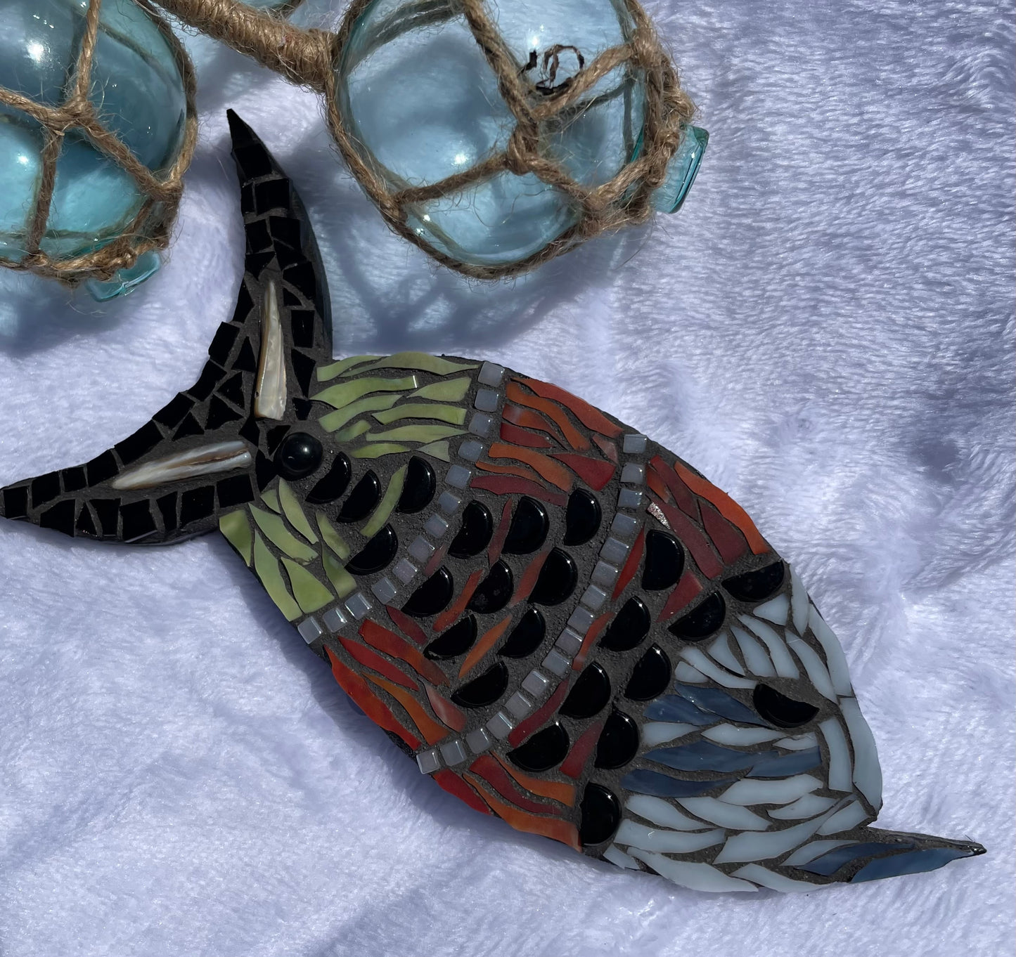 Pout Pout fish stained-glass mosaic