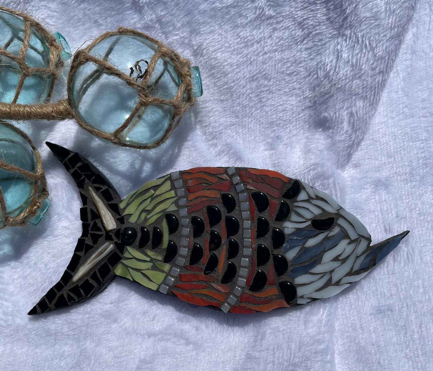 Pout Pout fish stained-glass mosaic