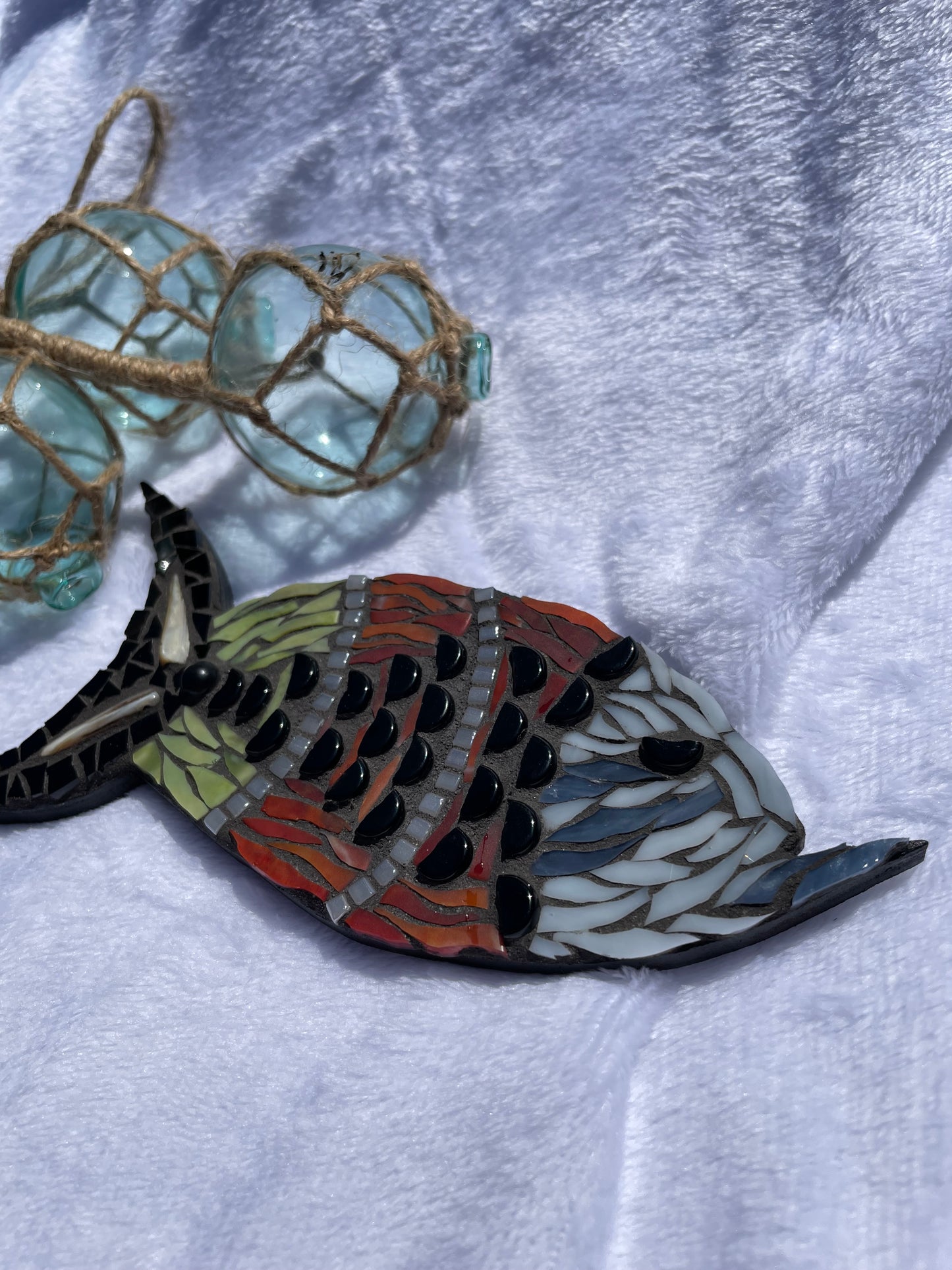 Pout Pout fish stained-glass mosaic