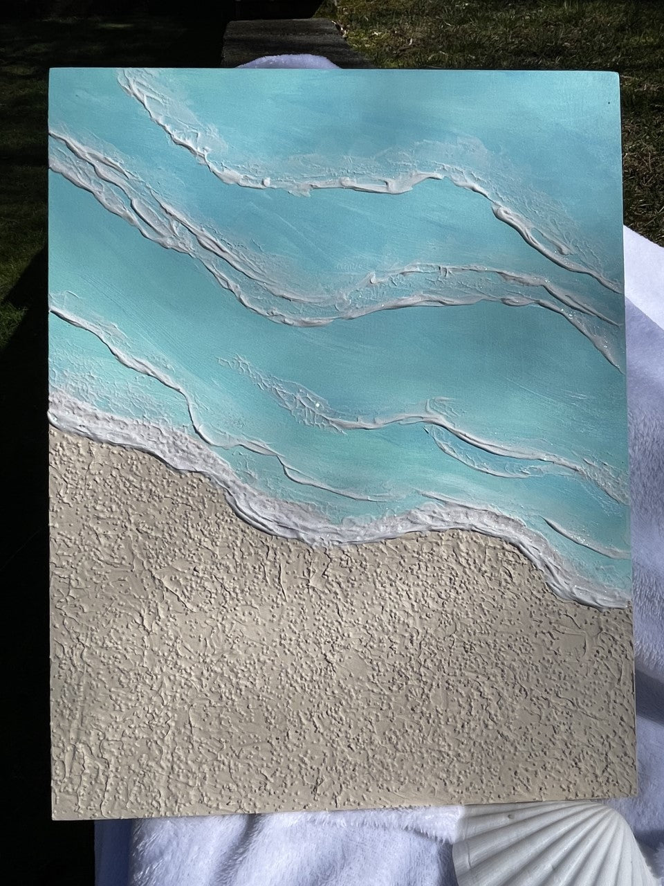 Texture art ocean and waves wall art