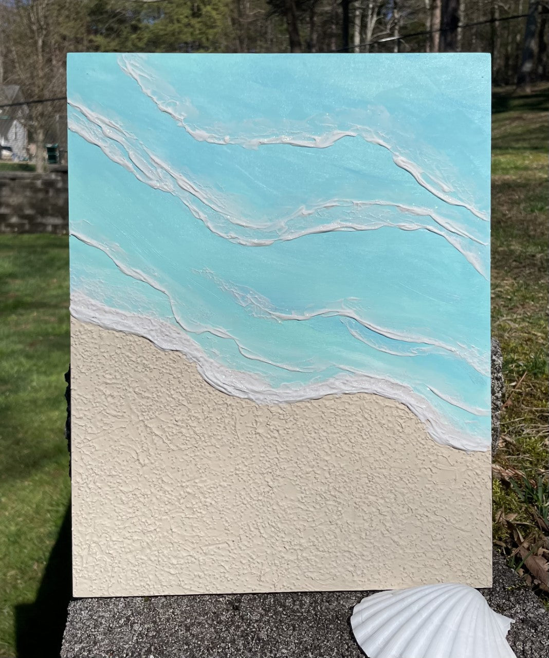 Texture art ocean and waves wall art