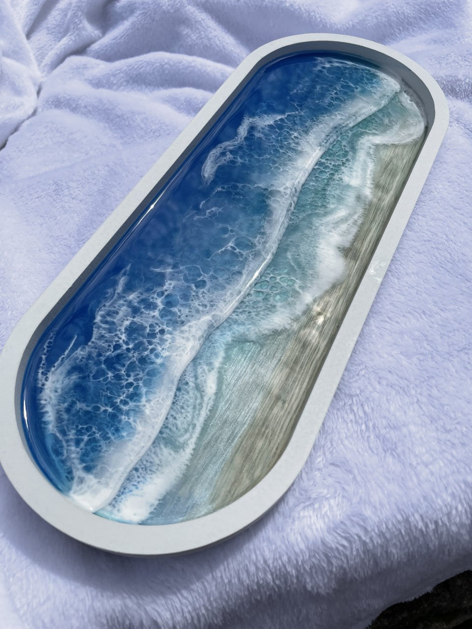 Resin ocean and beach vanity tray | Home decor