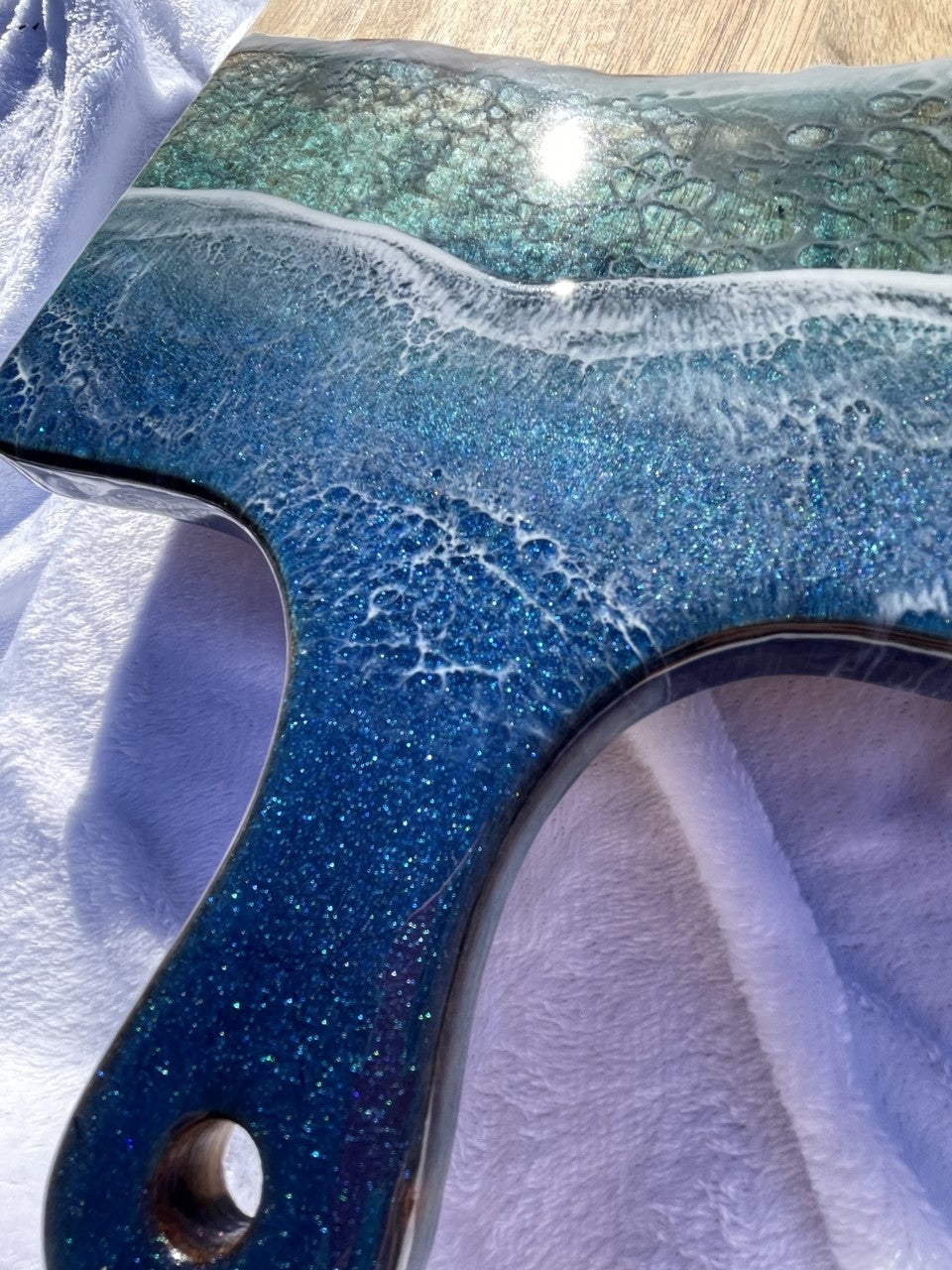 Resin ocean waves charcuterie board/platter