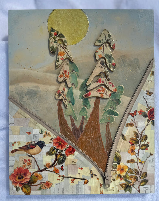 Whimsical 3D Handcrafted Clay Trees Art – Zipper Intervention