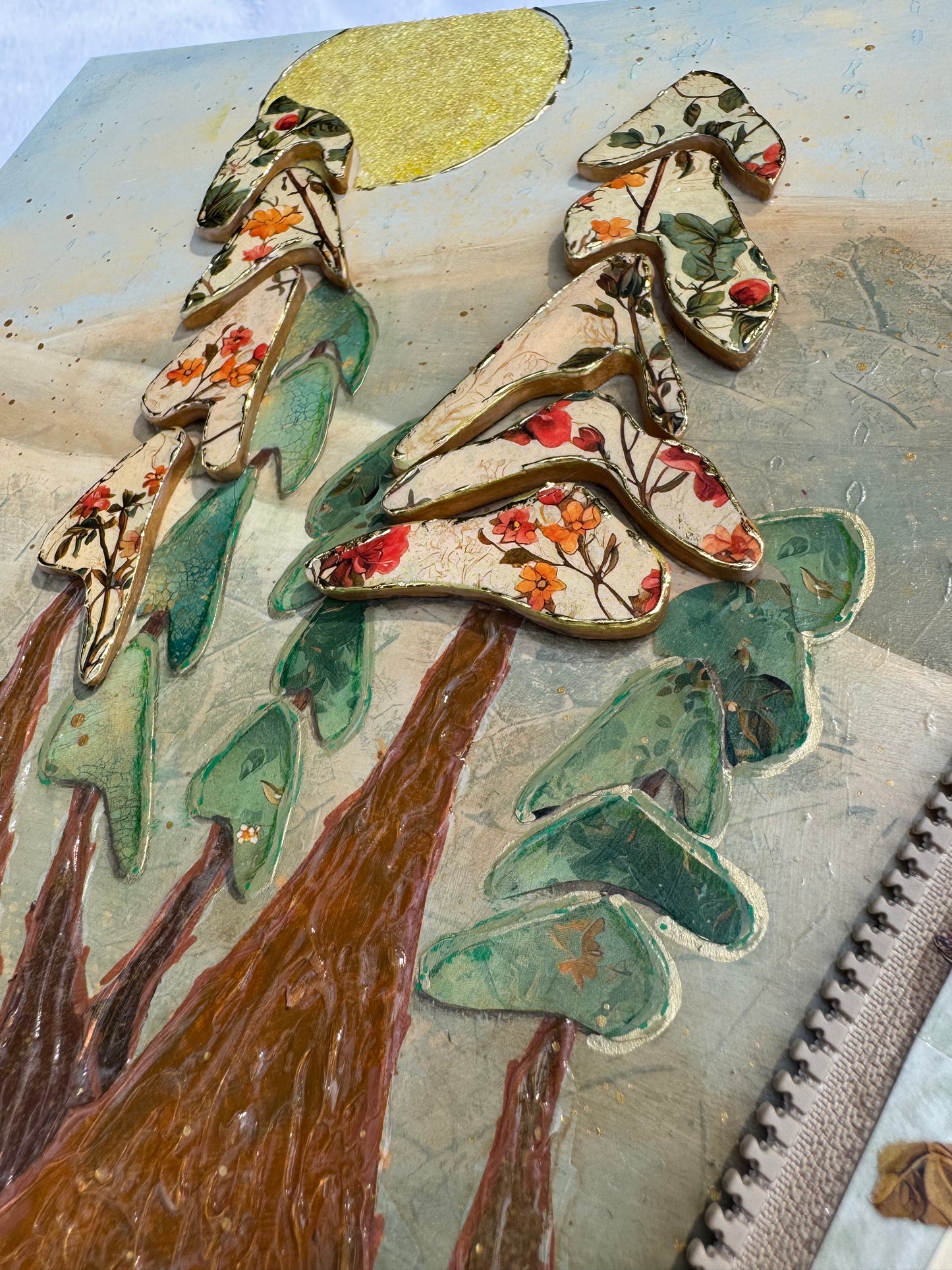 Whimsical 3D Handcrafted Clay Trees Art – Zipper Intervention