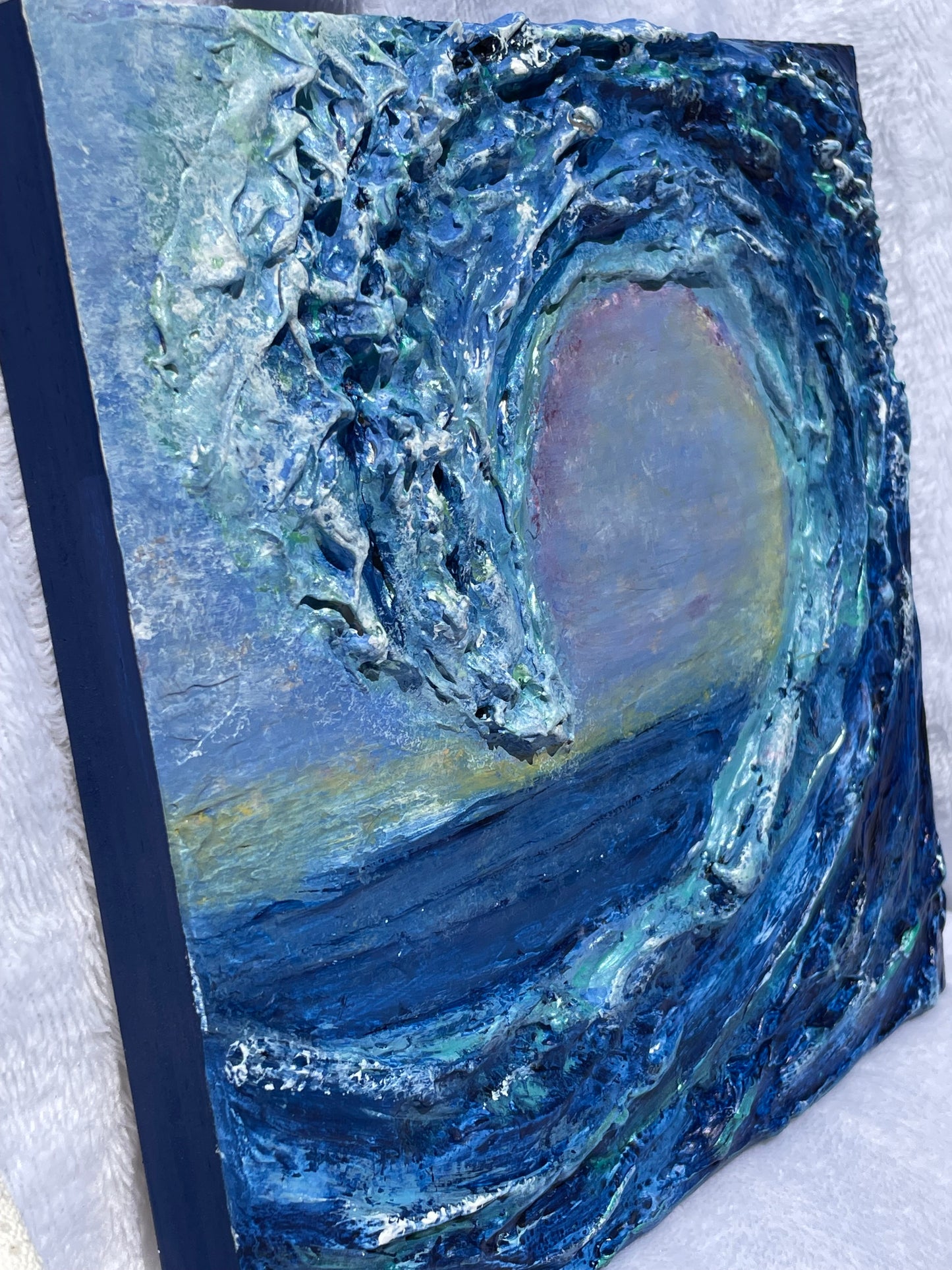 Texture art frothy ocean wave wall hanging/3D art