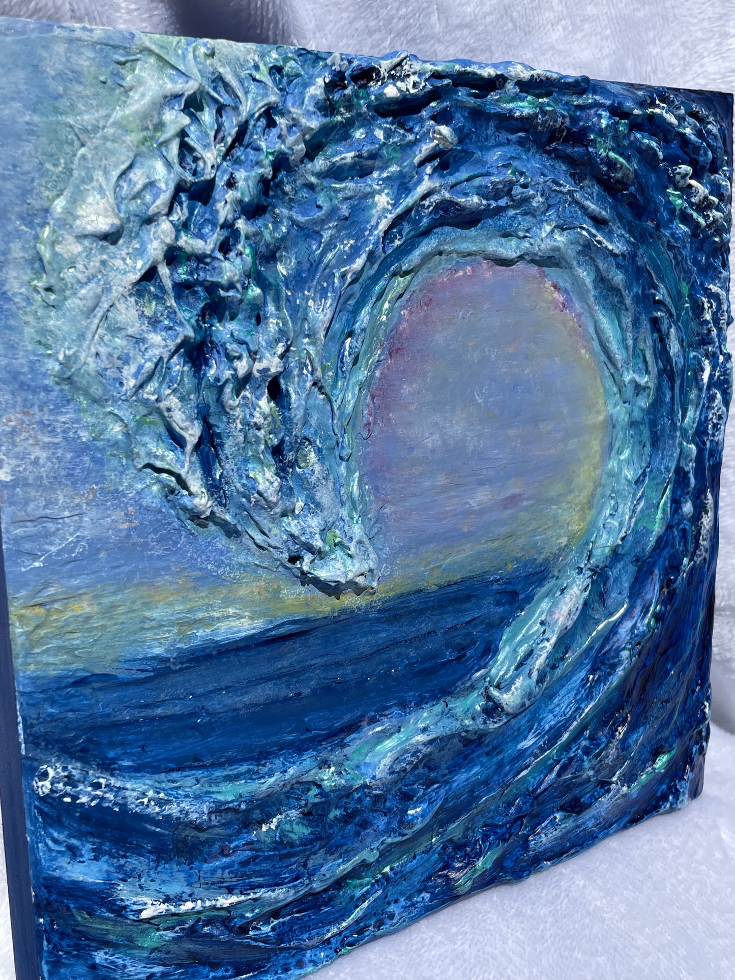 Texture art frothy ocean wave wall hanging/3D art