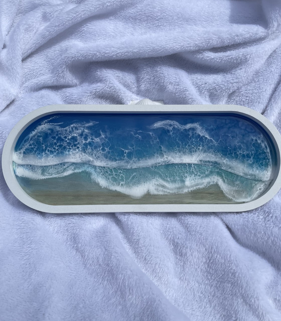 Resin ocean and beach vanity tray | Home decor